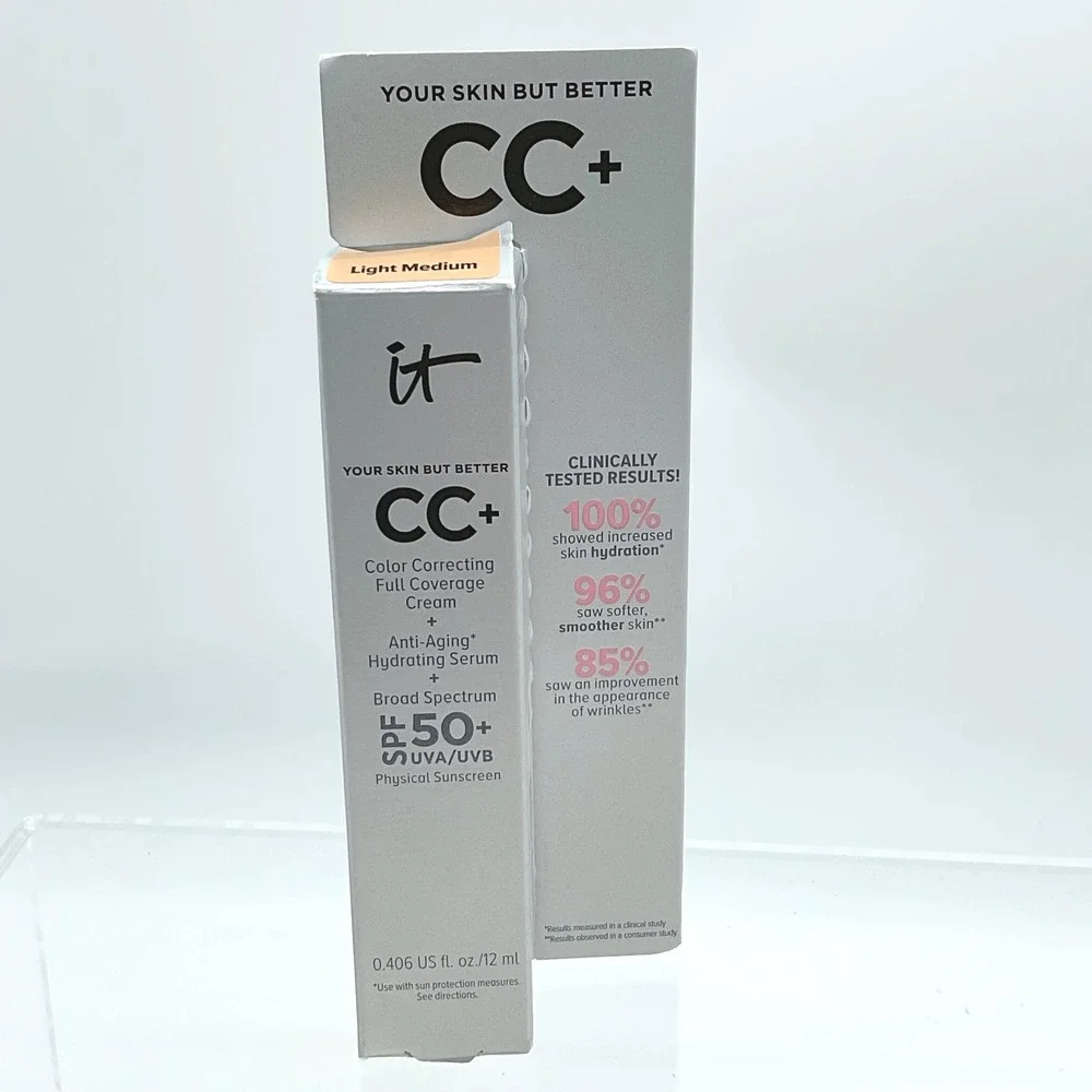IT Cosmetics CC+ Cream Full Coverage Foundation SPF 50 Light Medium 0.406 oz NEW